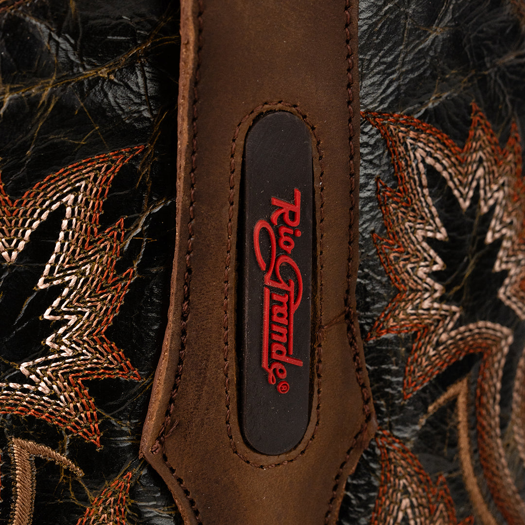 Vista frontal de la Bota Vaquera Rio Grande Madison, con costuras reforzadas para mayor durabilidad, disponible en Boot Place.