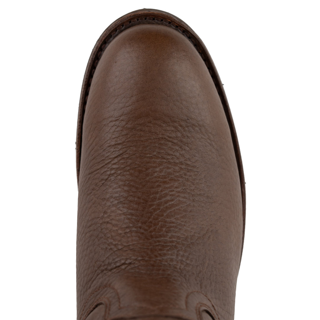 Punta de la Bota Vaquera con Suela de Hule Vibram y Piel Tabaco Siete Leguas, destacando el diseño clásico vaquero que combina estilo y funcionalidad, disponible en Boot Place.