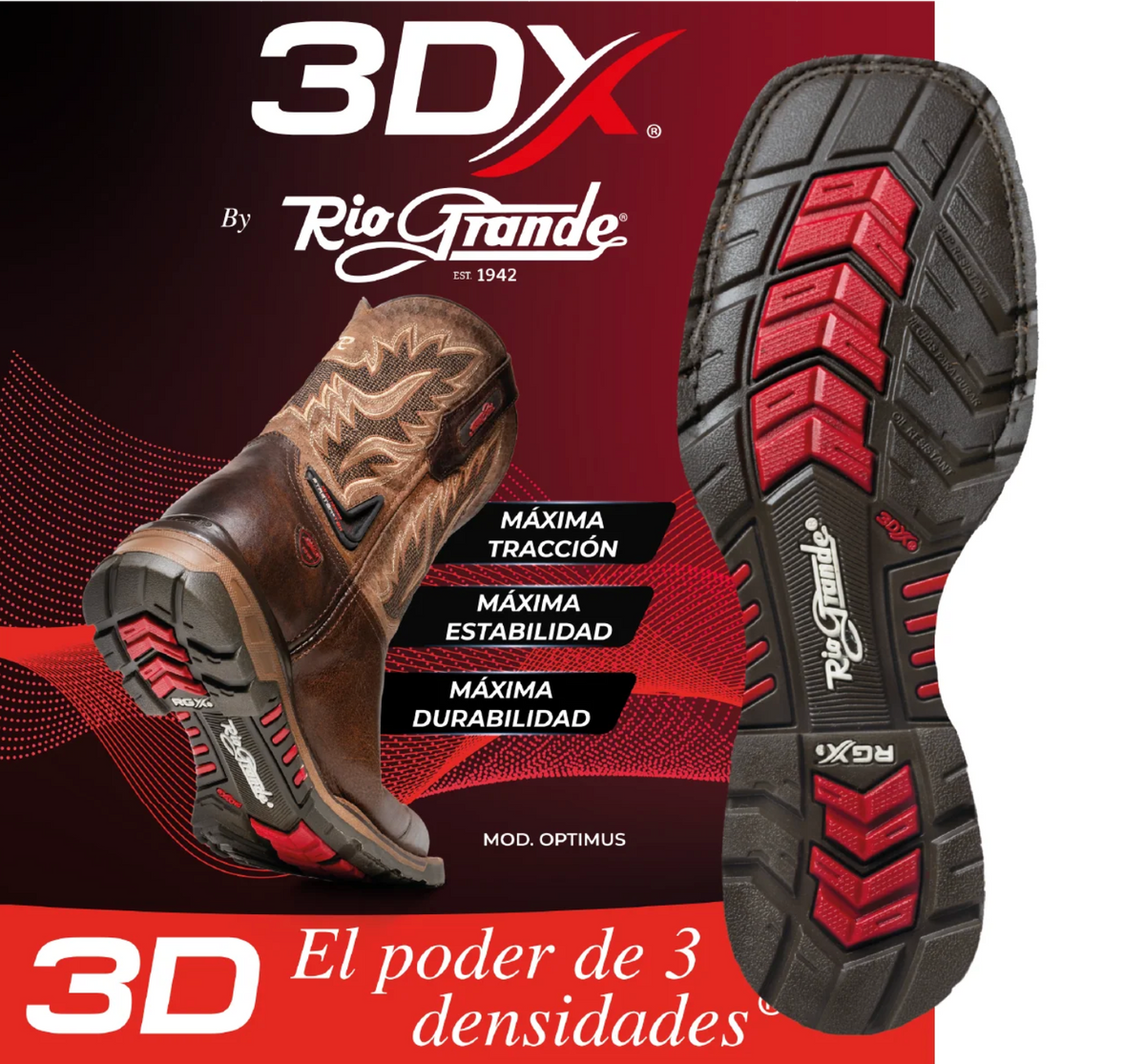 Bota Vaquera de Rodeo Rio Grande Tornado
