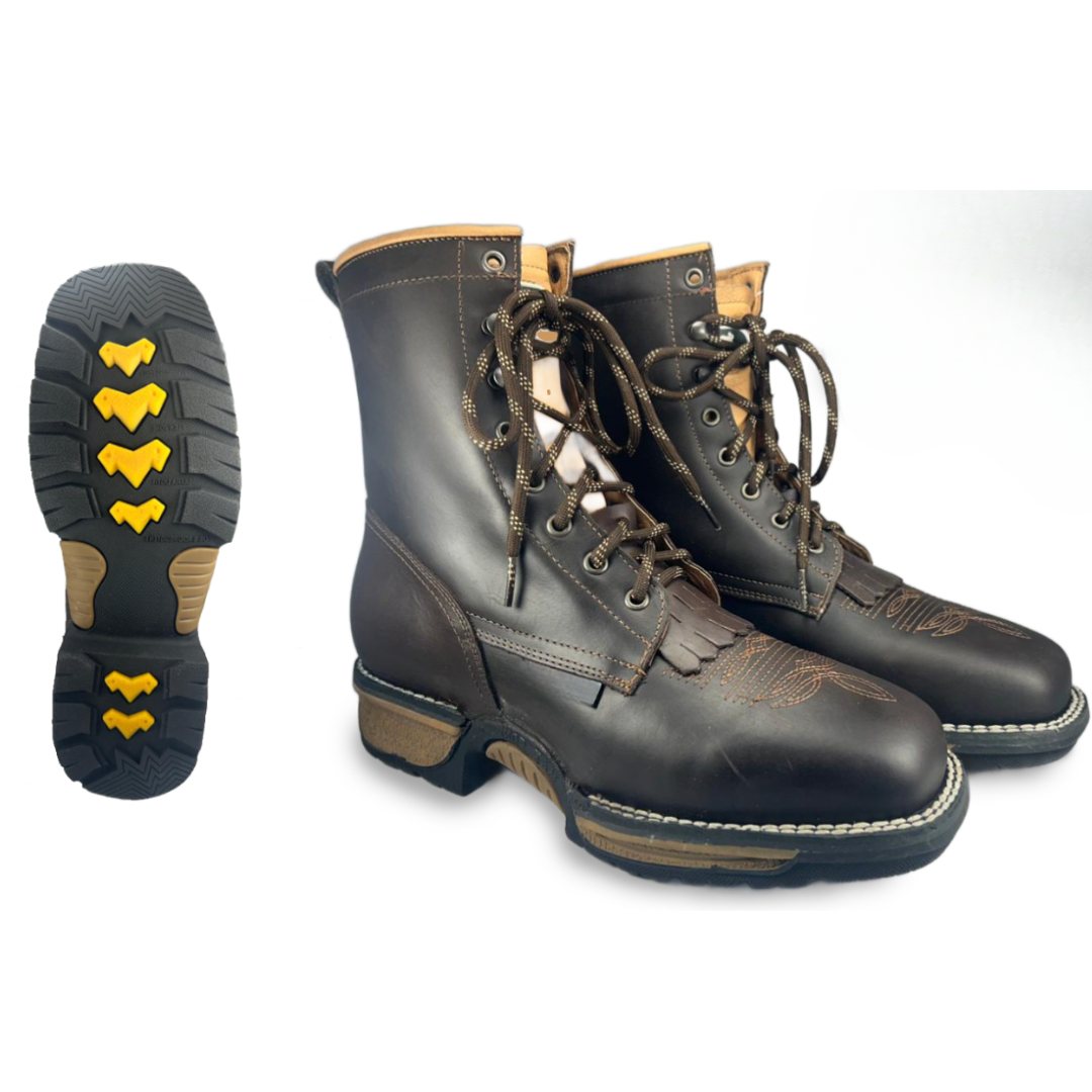 Silver Bull Lace Up Work Boots - Square Steel Toe